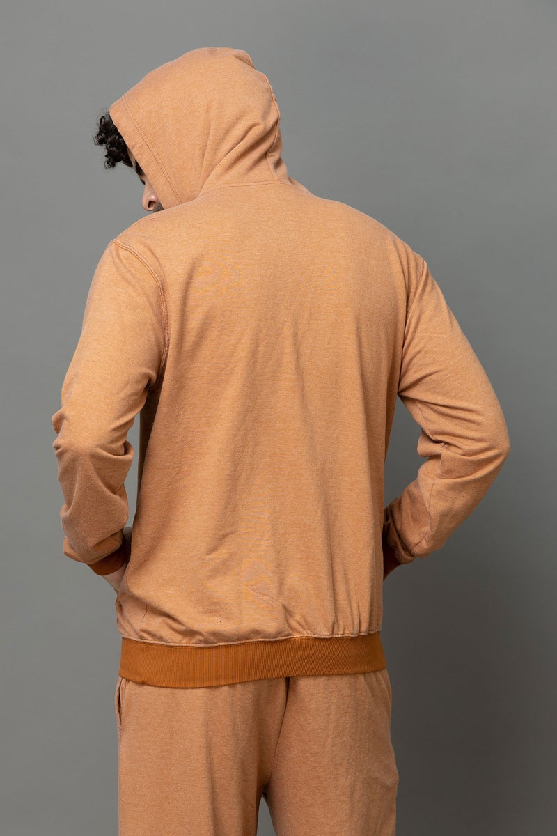 Go Devil Printed Rust Orange Hoodie For Men - Image 3